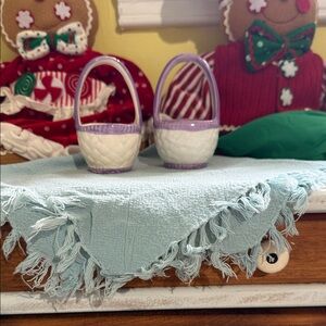 Purple and White Decorative Baskets